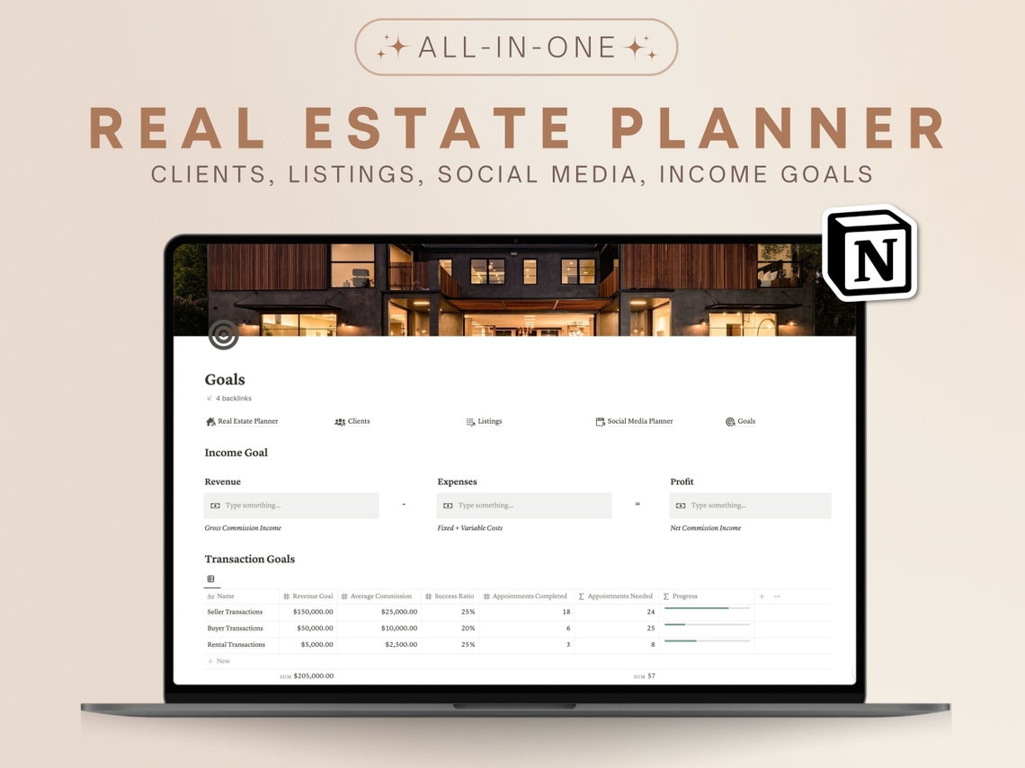 Ultimate Real Estate Planner Notion Template Client Etsy