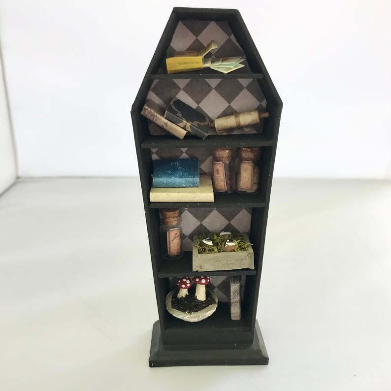 Handcrafted Coffin Shaped Bookshelf Bookcase 112 Scale Etsy