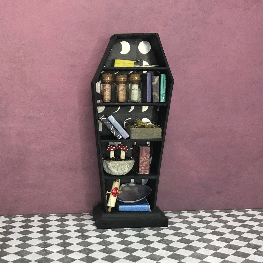 Handcrafted Coffin Shaped Bookshelf Bookcase 112 Scale Etsy