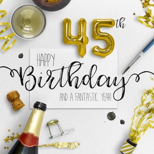 45. Geburtstag eCard | Digitale Geburtstagskarten | Papierlose Geburtstagskarte | Umweltfreundliche | Sofort Download | Geburtstagswünsche | Herzlichen Glückwunsch zum Geburtstag