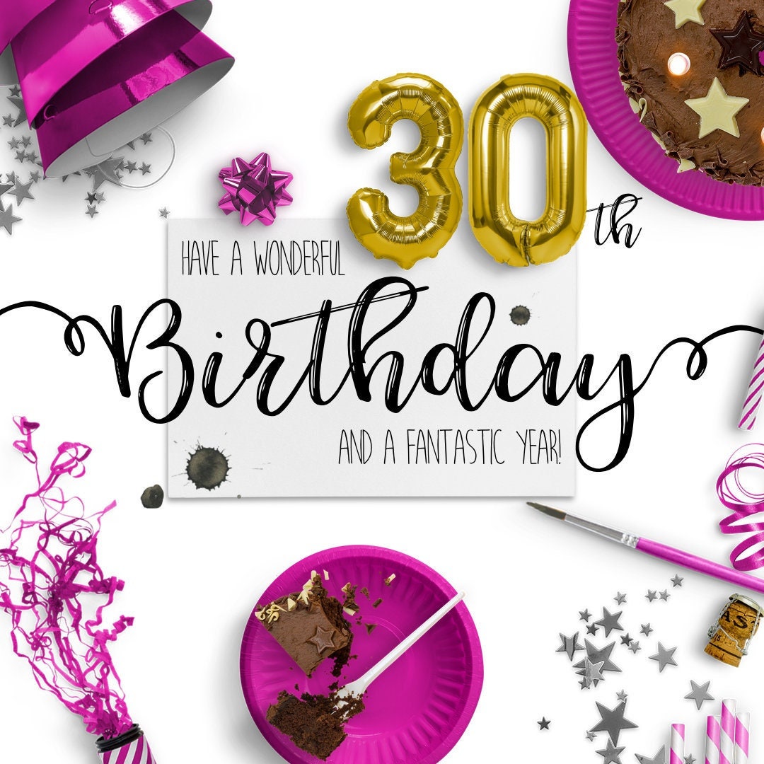 30th Birthday Ecard Digital Birthday Cards Paperless Birthday Card  Eco-friendly Instant Download Birthday Wishes Happy Birthday - Etsy