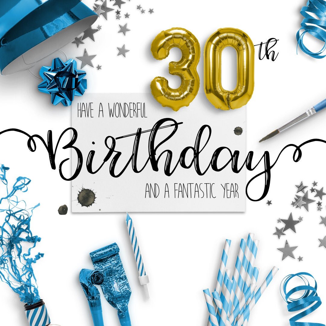 30th Birthday Ecard Digital Birthday Cards Paperless Birthday Card  Eco-friendly Instant Download Birthday Wishes Happy Birthday - Etsy Ireland