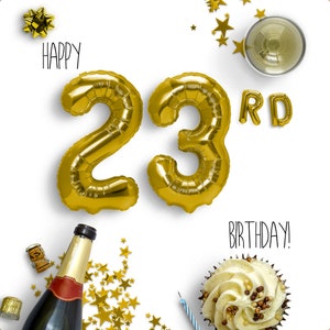 23. Geburtstag eCard | Digitale Geburtstagskarten | Papierlose Geburtstagskarte | Umweltfreundliche | Sofort Download | Geburtstagswünsche | Herzlichen Glückwunsch zum Geburtstag