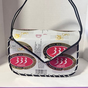 RARE Handmade Recycled Beer Can Purse with 333 Export Beer from Vietnam| Collectible Art Object - Collectible Purse