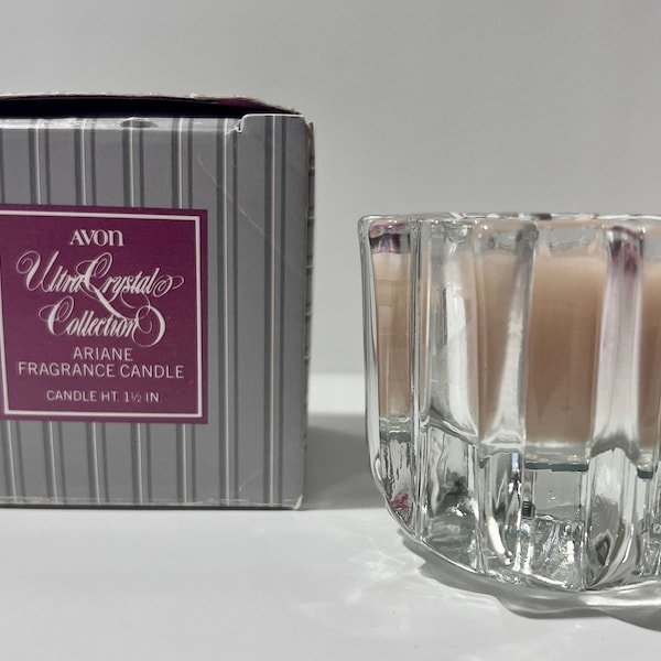 Vintage 1981 Avon Ultra Crystal Collection Candle Holder with Ariane Fragrance - New