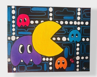 80s Pac-Man Acrylic Contemporary Painting by artist Frankie Cervantes