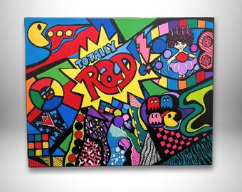 80s Games Abstract Pop Art Painting: Home Entertainment