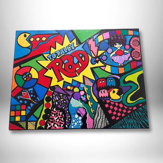80s Games Abstract Pop Art Painting: Home Entertainment Decor - Etsy