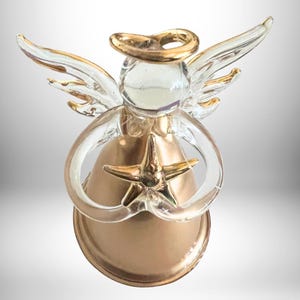 Gilded Glass Angel Ornament Hand Painted with 22K Gold - Avon Gift Collection 1997 - NIB