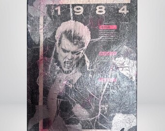 Abstraktes Vintage Billy Idol Kunstwerk von Kunstler Frankie Cervantes - Original Druck von 1984