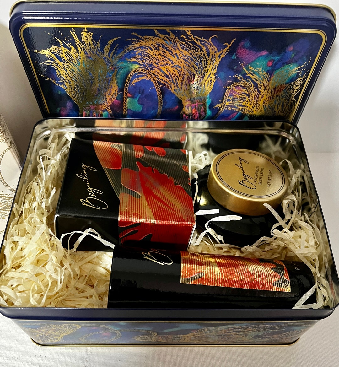 Vtg 1990 Avon BEGUILING Holiday Gift Set Beguiling Cologne, Body Creme ...