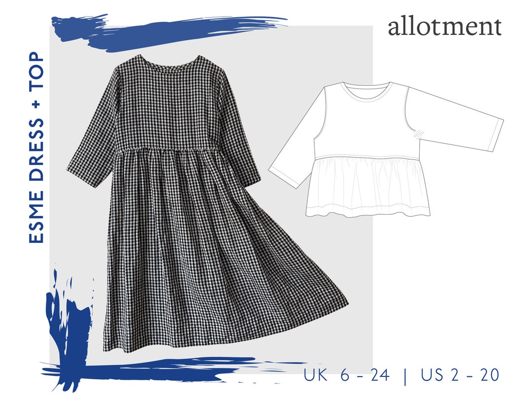 Esme Dress Top Loose Fit, Relaxed, Everyday Gathered, Smock, Midi