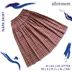 Saia Napa | Saia Maxi Franzida | Cintura Alta, Elástica | Modelagem Solta, com Bolsos! | Tamanhos A4 / Carta + A1 | Molde em PDF para Costura