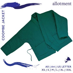 Giacca Coombe / Giacca trapuntata / Cappotto / Comodo, oversize, avvolgente davanti / Modello di cucito PDF / A4 / Lettera + A0 / XS - XXL / Abbigliamento Allotment