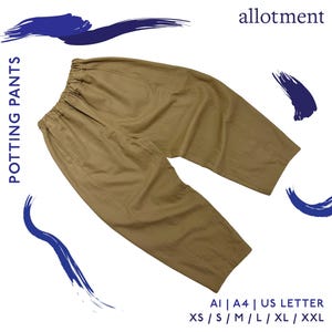 Pantalones de panel curvo / Pantalones de tiro alto, ajustados / Pantalones holgados / Tallas A4 / Carta + A0 / Patrón de costura en PDF