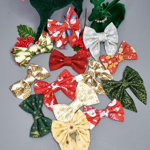 Christmas Dog Bows - Custom made - Various fabrics & Sizes