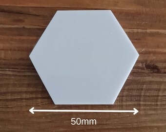 10er Pack x 50mm Hexagon Rohlinge Acryl | Rohlinge | Bastelrohlinge | DIY Rohlinge | Bastelbedarf | Acryl Formen | 3mm | Cricut Rohlinge