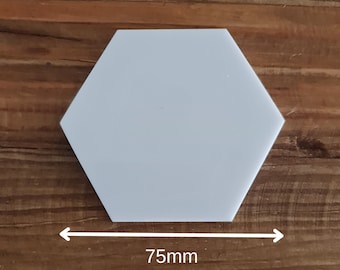 10er Pack x 75 mm Hexagon Rohlinge Acryl | Rohlinge | Bastelrohlinge | DIY Rohlinge | Bastelbedarf | Acryl Formen | 3mm | Cricut Rohlinge