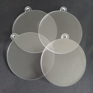 20 Pieces Acrylic Circle Keychain Blanks, 3.5 Round Clear Discs with 10  Metal Rings for Christmas Ornaments, DIY Crafts