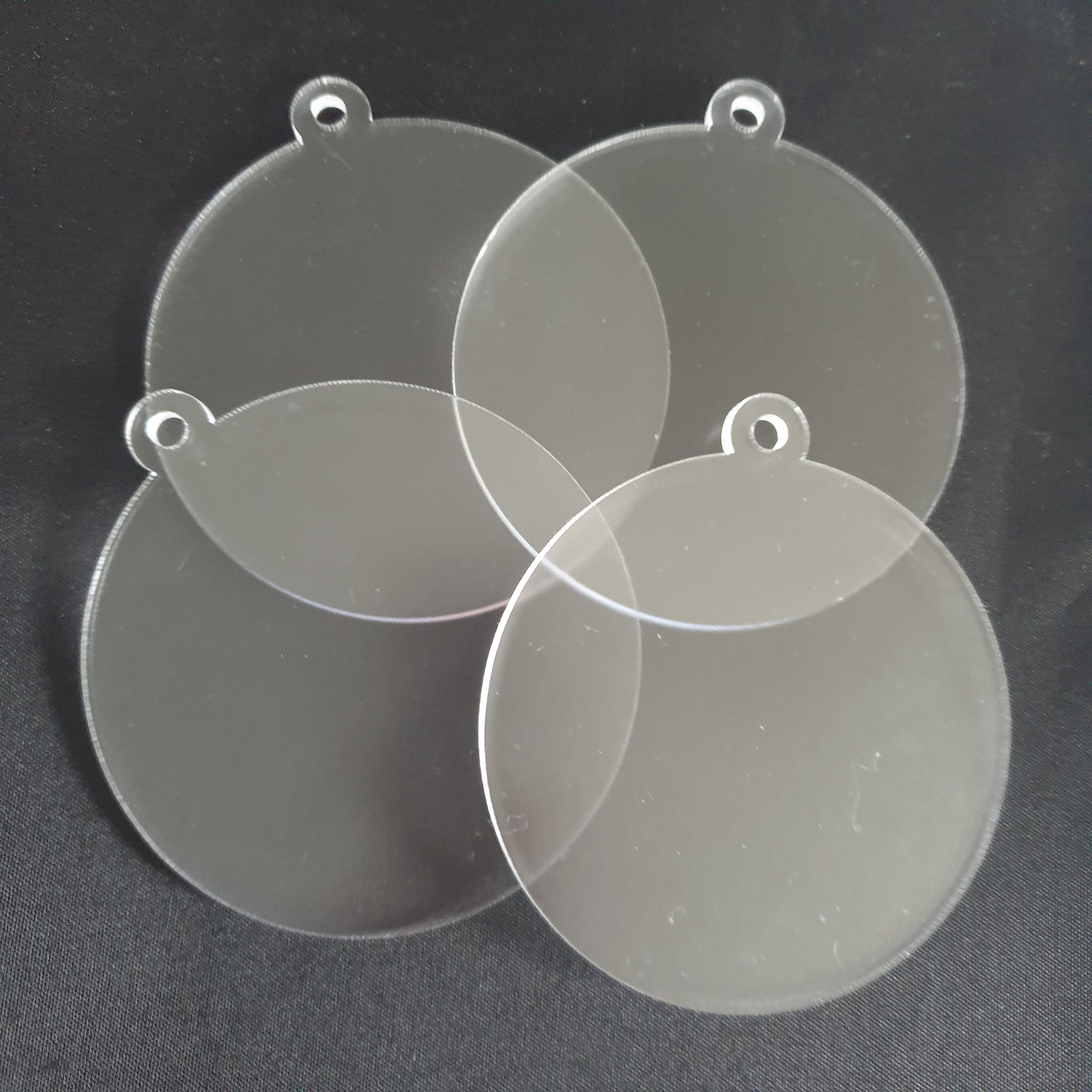 Clear Round Acrylic Ornament Blanks, Sublimation Ornament Blanks, 3 Inch  Acrylic Round Disc Acrylic Circle Blanks With Hole 2 Sided Blank 