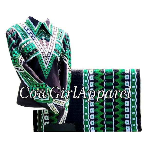 Green Western Show Shirt Etsy