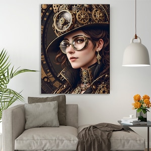 Steampunk Digital Art Print | AI Wall Art Poster| Steampunk Painting | Instant Download