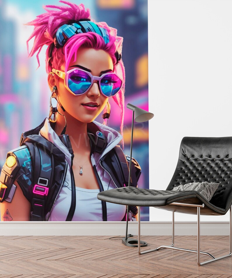 Cyberpunk Girl Art Print | Neon City Poster (digital Download) - Etsy