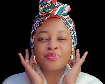 Ankara Wax Print Head Wrap for Women | African Kitenge Turban Headscarf | Natural Hair Protective Style | Ships from Germany
