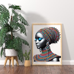 African Woman Wall Art Set | 3-Piece Black Queen Digital Prints | Afrocentric Home Decor | High-Quality JPEG, SVG & PDF | Instant Download