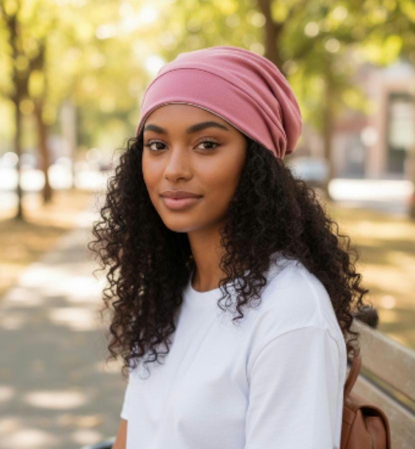 Satin-lined Turban Beanie for Women | Indoor Outdoor Hair