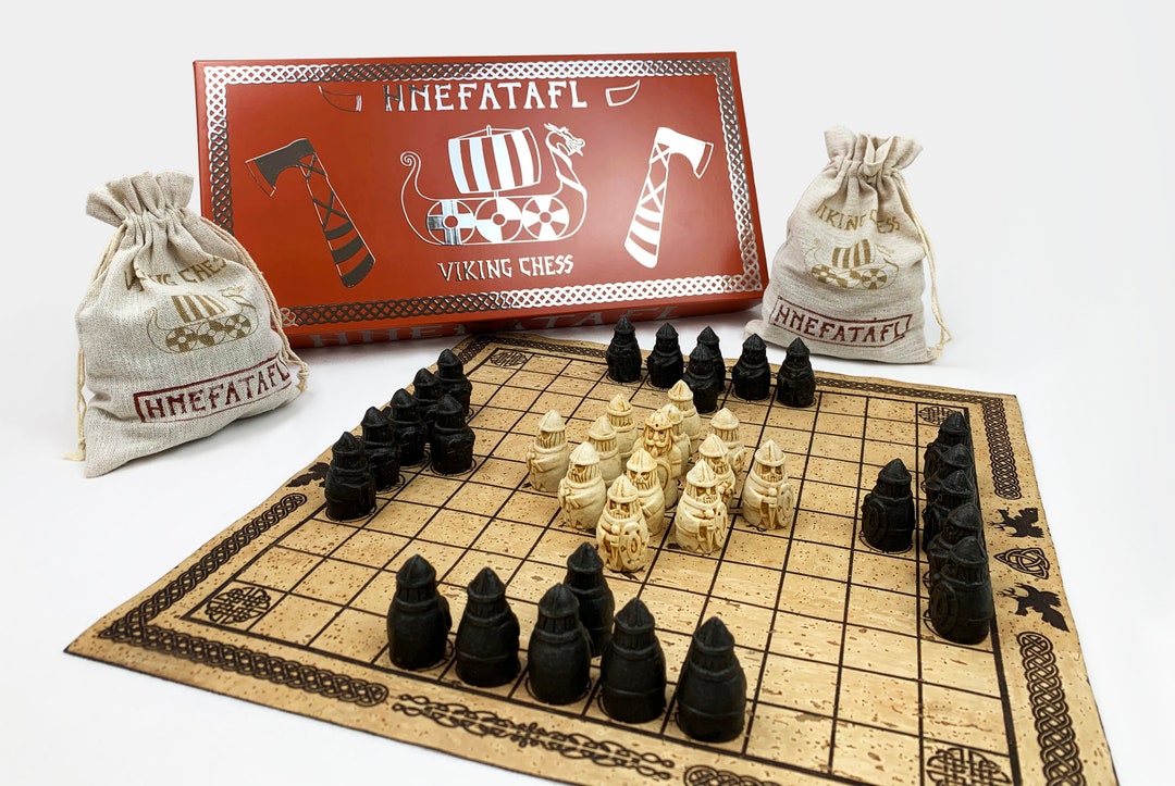 Jeu de société Hnefatafl, jeu d'échecs viking, jeu d'échecs en bois,  ensemble de voyage adulte / enfant avec boîte en bois