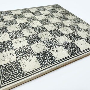 Chess board, deep engraved with individual design various colours