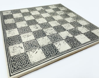 Chess board, deep engraved with individual design various colours