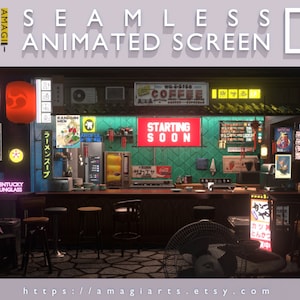 Animerat japanskt butiksströmningsöverlägg: Twitch, Zoom (digital nedladdning)