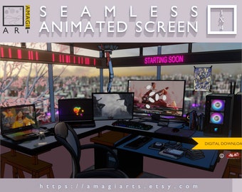 Superposition de flux animés, écrans Twitch (téléchargement numérique