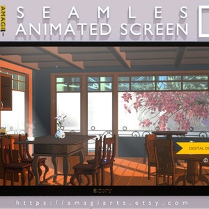 Cozy Animated Stream Overlay: Kitchen Scene (MP4 Digital Download)