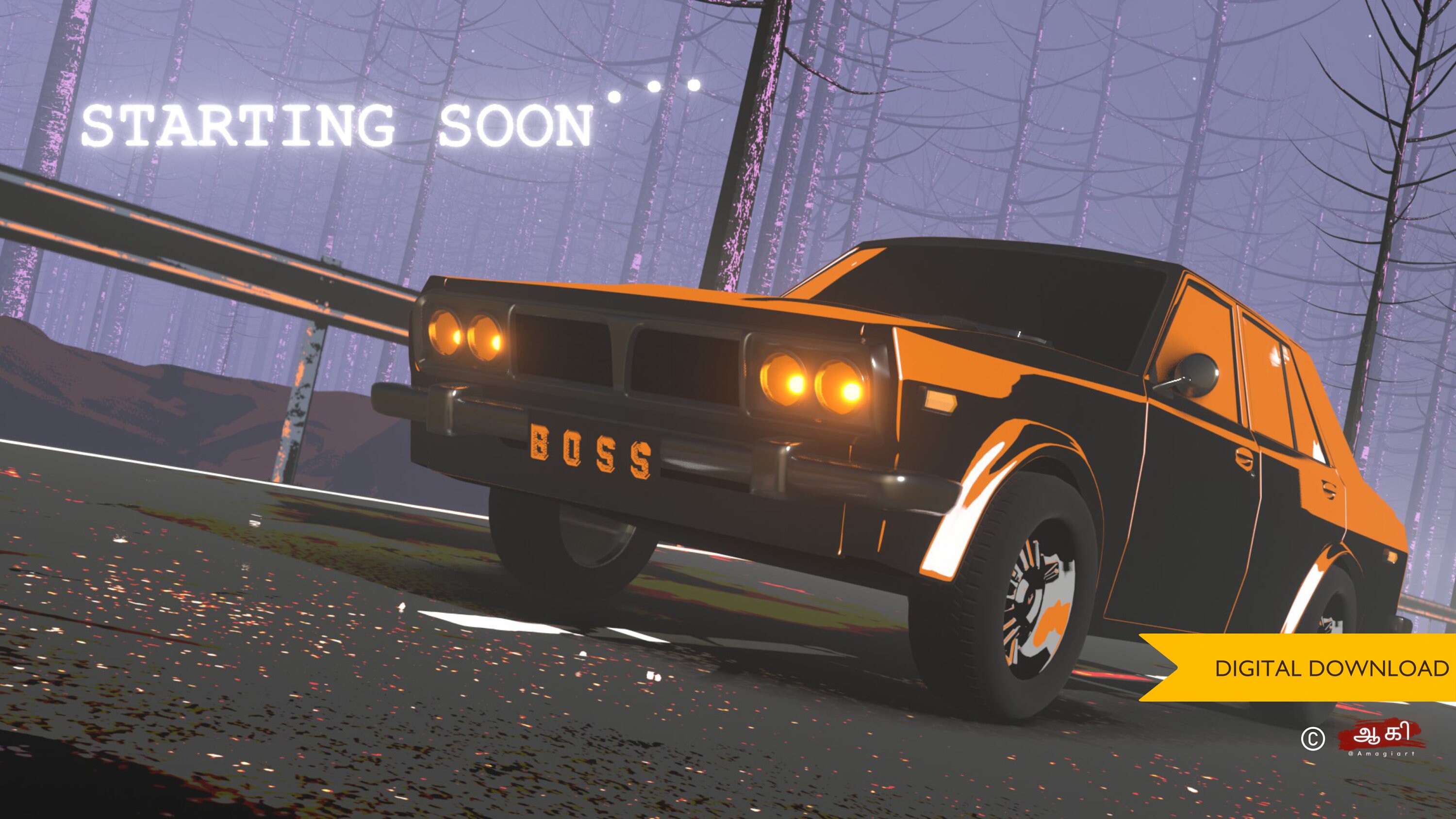 Animated Car Stream Overlay: Cozy Twitch Screens (digital Download) - Etsy