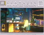 Anime Lofi Room Animated Background: Cozy Streamer Overlay