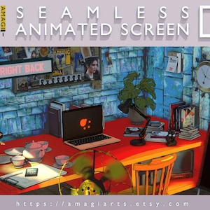 Cozy Room Animated Stream Screen: Virtual Background (Digital Download)