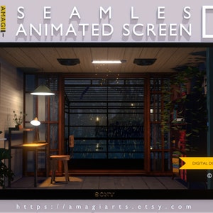 Rainy Night Animated Virtual Background: Atmospheric Cityscape (Digital Download)