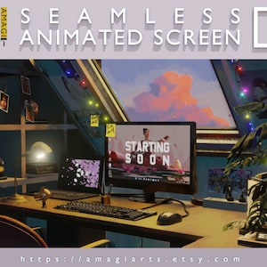 Lofi Room Animierter Twitch Bildschirm: Gemütliches Stream Overlay (Digitaler Download)