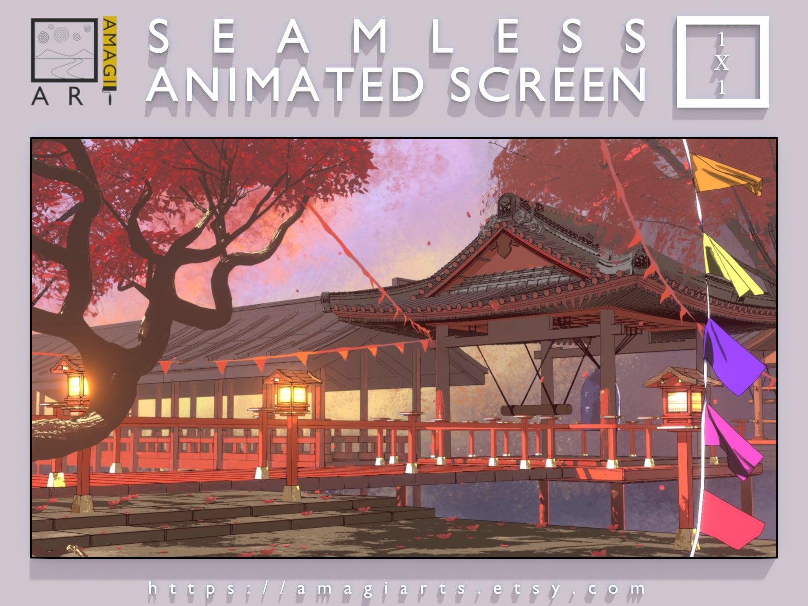 Zen Japan Shrine Animated Stream Overlay: Tranquil Vtuber Webcam ...