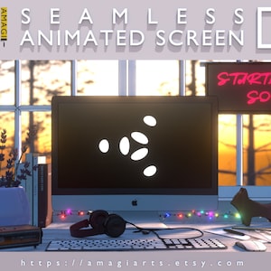 Cozy Animated Starting Soon Screen and Twitch Overlay Set - Vtuber Backgrounds and Stream Screens for a Captivating Stream Experience