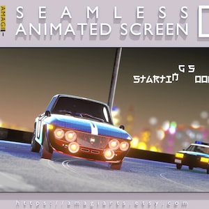 Car Chase Animated Twitch Overlay: Vtuber Stream Package