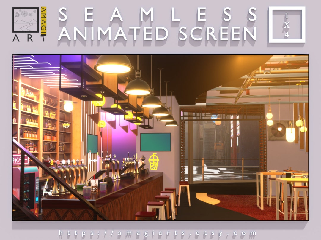 Animated Bar Scene: Day, Afternoon, Night Lighting - Etsy