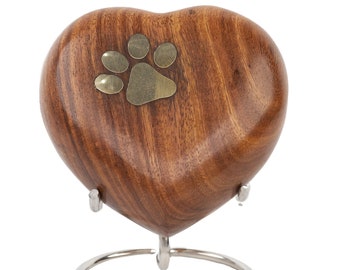 Wooden Heart Urns for Pet | Dogs and Cats Ash Container for Funeral Remains | Cremation Memorial Urn | Rose Wood Keepsake Urn - 4 In, 1 Pc