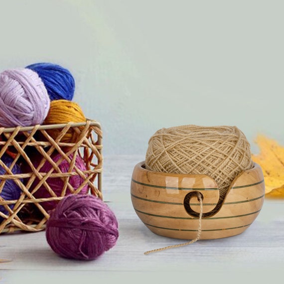 Epoxy Resin, Wooden Yarn Bowl for Knitting and Crocheting Large Knitting  Bowl Yarn Holder Lichtenburg Figure Yarn Bowl 
