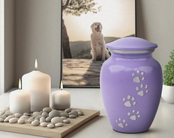 Cremation Urns for Pets | Dogs and Cats Ash Container for Funeral Remains | Cremation Memorial Urn | Decorative Urn - Purple, 1pc