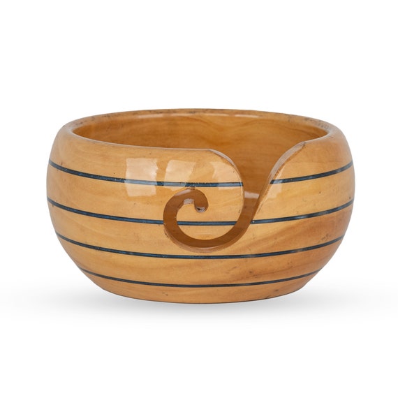 1pc Wooden Bowl With Lid For Yarn Storage, Knitting & Crochet Accessories  Organizer Bowl