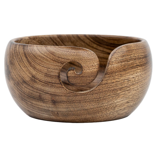Wooden Yarn Bowl for knitting and Crocheting - Yarn Bowl for Knitting - Crochet bowls - Yarn Holder - Gift For Her - 6x3inches
